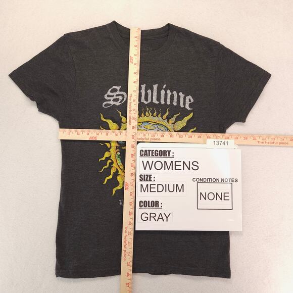 Sublime Casual Graphic Crew Neck Short Sleeve T Shirt Womens Size Medium M Gray - Picture 5 of 9